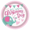Baby Christening Day Pink Plates 23cm - 8pk