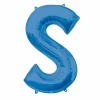 Blue Letter " S " Foil Balloon 34''