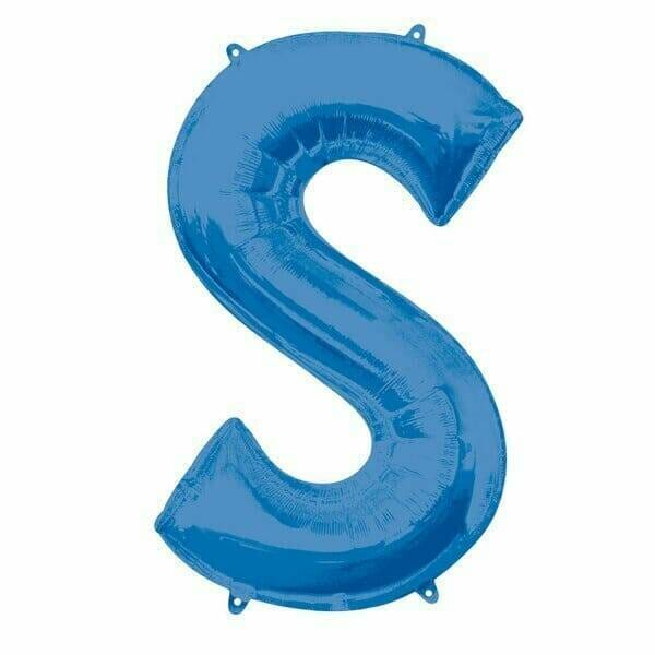 Blue Letter " S " Foil Balloon 34''