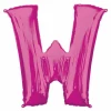 Pink Letter " W " Foil Balloon 34''