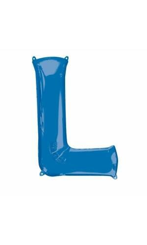 Blue Letter " L " Foil Balloon 34''