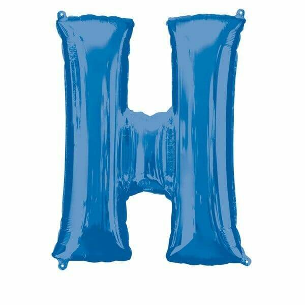 Blue Letter "H" Foil Balloon 34''
