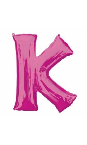 Pink Letter " K " Foil Balloon 34''