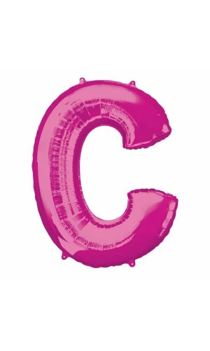 Pink Letter " C " Foil Balloon 34''