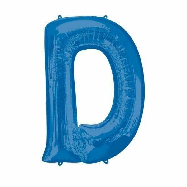 Blue Letter " D " Foil Balloon 34''