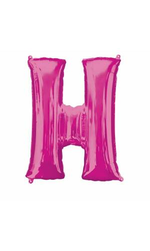 Pink Letter " H " Foil Balloon 34''
