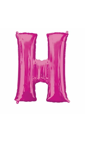 Pink Letter " H " Foil Balloon 34''