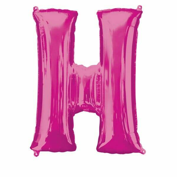 Pink Letter " H " Foil Balloon 34''