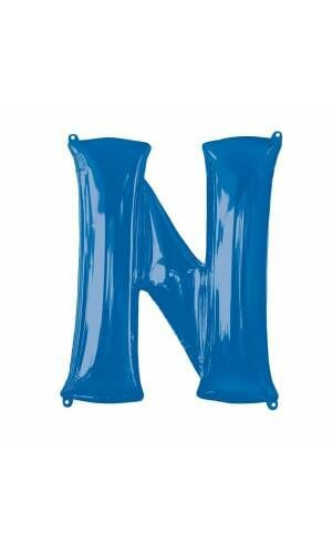 Blue Letter " N " Foil Balloon 34''