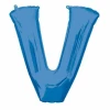 Blue Letter " V " Foil Balloon 34''