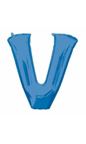 Blue Letter " V " Foil Balloon 34''