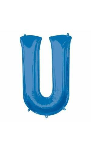 Blue Letter " U " Foil Balloon 34''