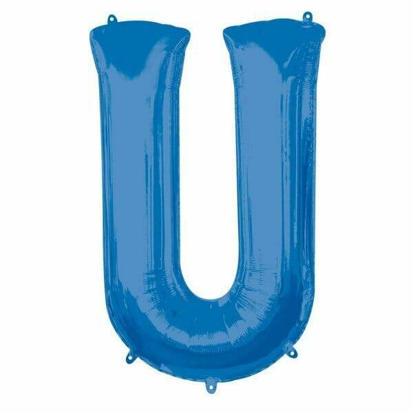 Blue Letter " U " Foil Balloon 34''