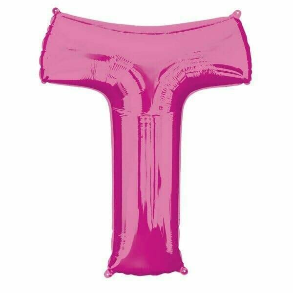 Pink Letter " T " Foil Balloon 34''