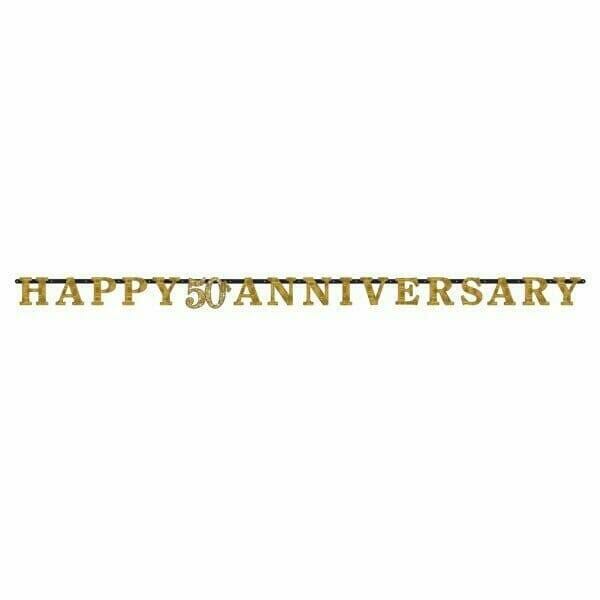Gold 50th  Anniversary Letter Banner-1pk