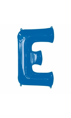 Blue Letter " E " Foil Balloon 34''