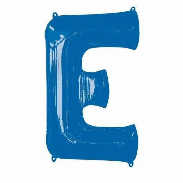 Blue Letter " E " Foil Balloon 34''