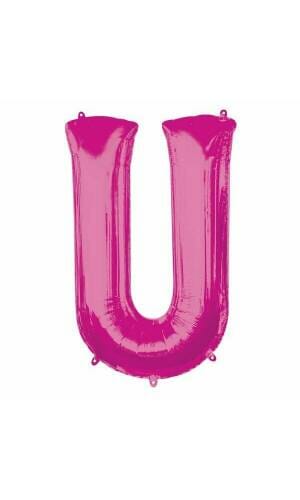 Pink Letter "U" Foil Balloon 34''