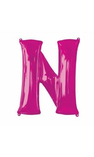 Pink Letter " N " Foil Balloon 34''