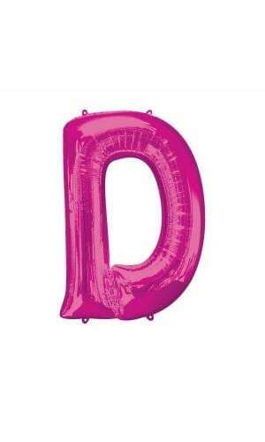 Pink Letter " D " Foil Balloon 34''