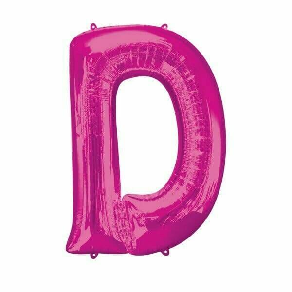 Pink Letter " D " Foil Balloon 34''