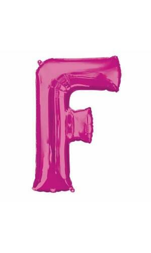 Pink Letter " F " Foil Balloon 34''
