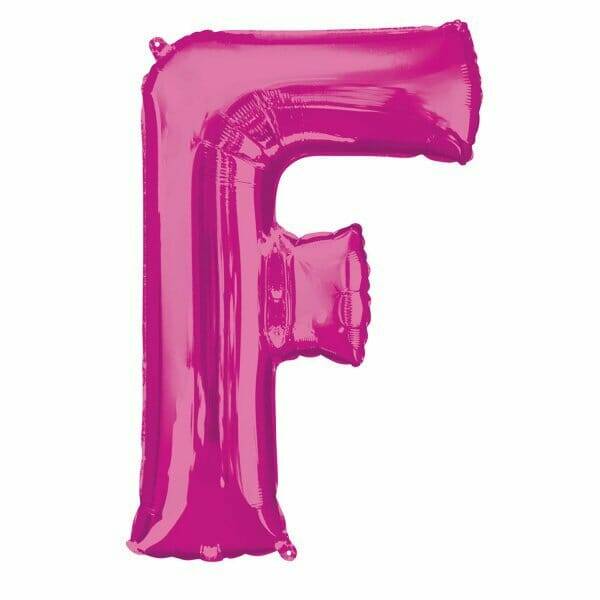 Pink Letter " F " Foil Balloon 34''