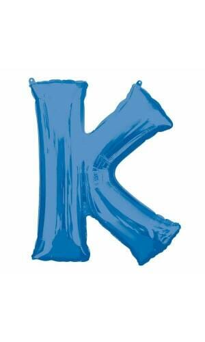 Blue Letter "K" Foil Balloon 34''