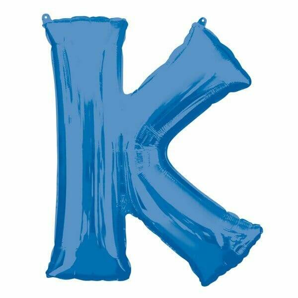 Blue Letter "K" Foil Balloon 34''