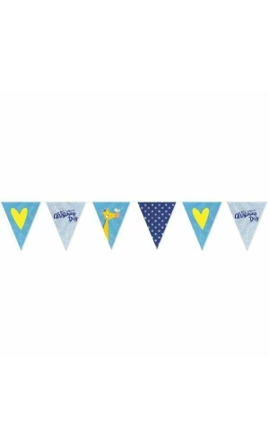 Baby Christening Day Blue Bunting 396cm