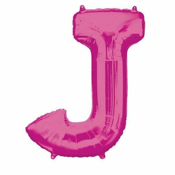 Pink Letter " J " Foil Balloon 34''