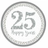 Silver 25th Anniversary Paper Plates 22.9cm - 8pk