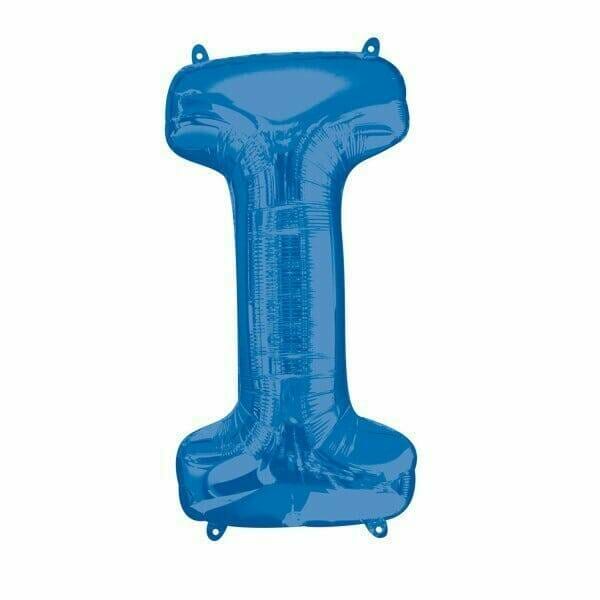 Blue Letter "I" Foil Balloon 34''