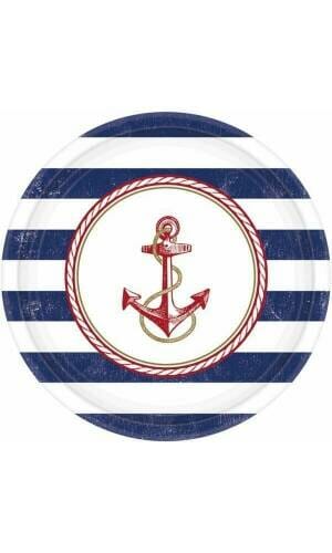 Anchors Aweigh Paper Plates 26.7cm - 8pk