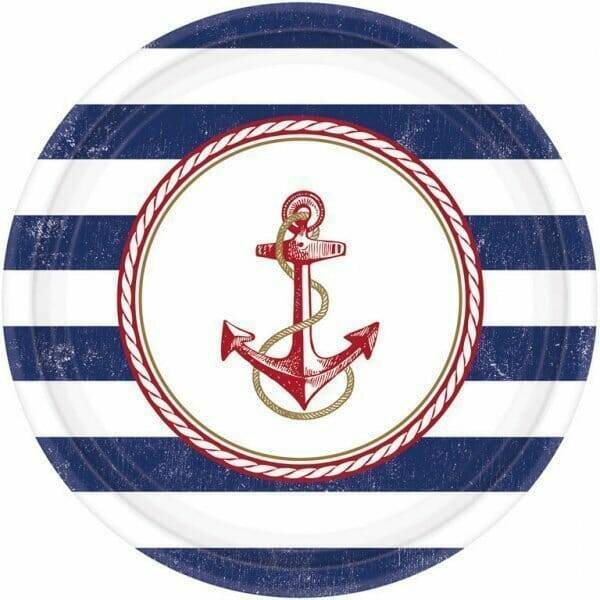 Anchors Aweigh Paper Plates 26.7cm - 8pk