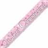 On Your Christening Pink Dots Banner - 9ft