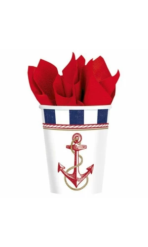 Anchors Aweigh Paper Cups 266ml - 8pk