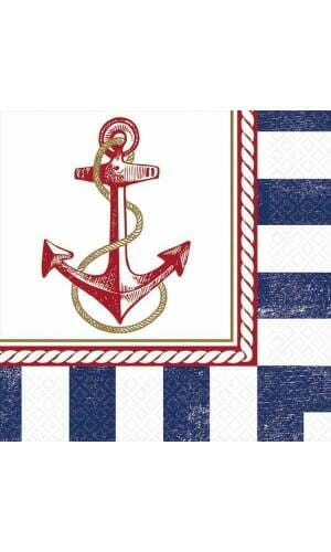 Anchors Aweigh Napkins 2 Ply 33cm x 33cm - 16pk