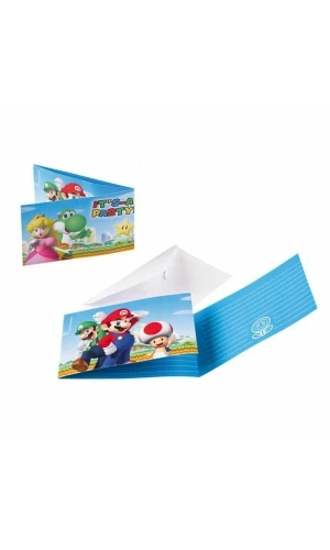 Super Mario Invitations & Envelopes - 8pk