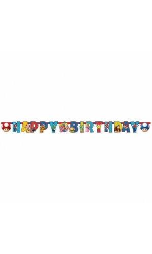 Super Mario Letter Banner - 190cm x 18cm