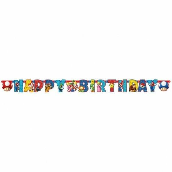 Super Mario Letter Banner - 190cm x 18cm