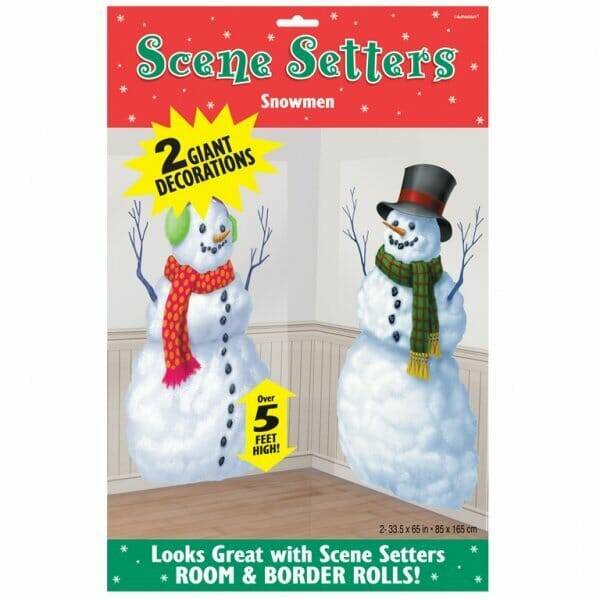 Christmas Scene Setter Snowmen - ( 85cm x 165cm )