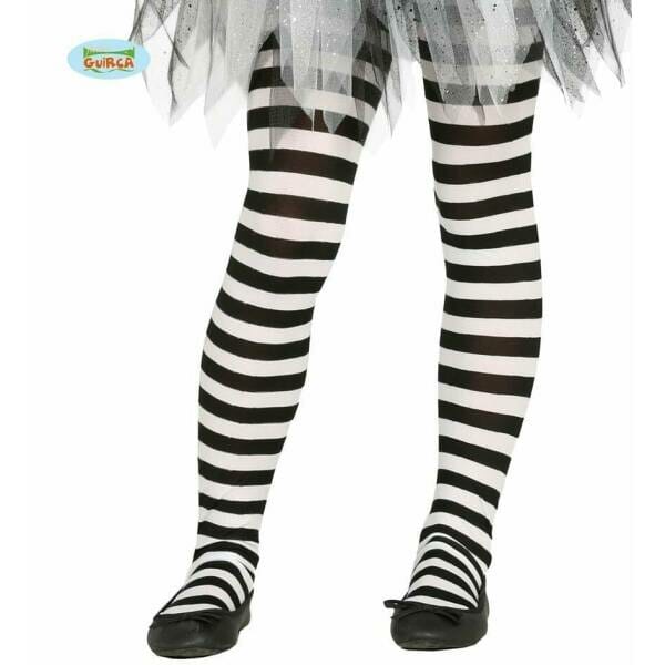 Child White Striped Tights - Age 3 to 6 Years