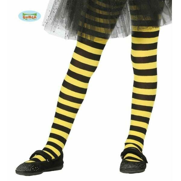 Child Yellow Striped Tights - Age 3 to 6 Years