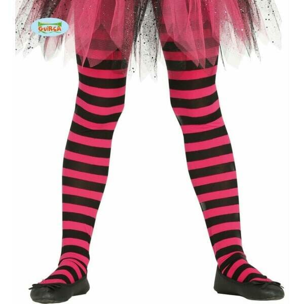 Child Black & White Striped Tights - Age 3 to 6 Years