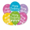 Happy Birthday Assorted Bunting Printed Latex Balloons 11" - 6pk