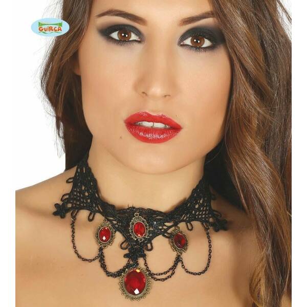 Necklace with Red Rubies - (17224)