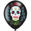 Halloween Day of the Dead Latex Balloons 27cm/11inch - 6pk