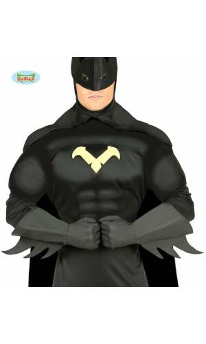Black Superhero (Batman) Gloves - Adult One Size