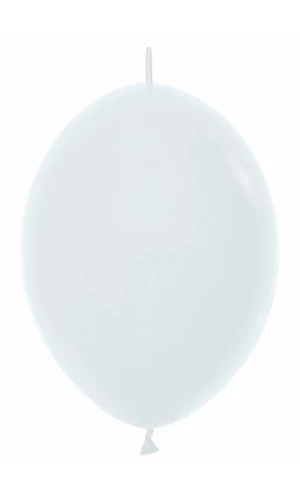 Fashion Solid - White Link-o-Loon Latex Balloon  - (12" / 30cm)